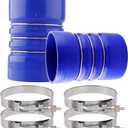 4" X 6" Silicone Charge Air Cooler Hump Hose with T-Bolt Clamps Set, 4 inch ID Turbo, Air Intake and Intercooler CAC Hose Kit for Semi Trucks,2PCS Blue