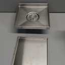 SaniteModar Shower Drain, Invisible 6 inch Square Shower Drain 2-in-1 Tile Insert Cover, 304 Stainless Steel Brushed Shower Floor Drain with Hair Catcher and Threaded Adapter