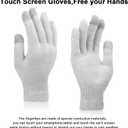 SATINIOR 60 Pairs Touchscreen Winter Gloves Bulk Stretchy Knitted Texting Gloves for Men Women (White Black Silver Wire)