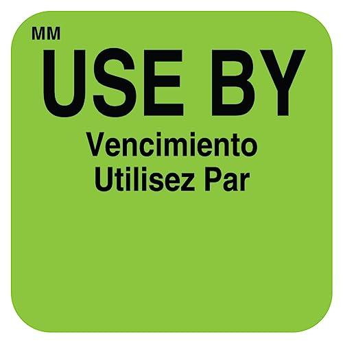 DayMark 112432 MoveMark Square Green 1 Use by Label - 1000 / RL"
