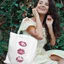 SZERE Pink Preppy Cowgirl Canvas Tote Bag for Women, Hot Pink girl Themed Gifts Tote Bag for Women Teens Teen Girls, Cute Work Travel Shopping Tote Bags Grocery Reusable Bags