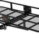 CURT 18153 60 x 24-Inch Basket Hitch Cargo Carrier, 500 lbs Capacity, Black Steel, 2-In Folding Shank