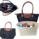 Lckaey Purse Organizer Insert for longchamp(Small) shor thandle Handbags Organizer 1012Beige-S