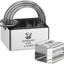 4 Pieces Square Cookie Cutters - 2inch, 2.25inch, 2.75inch, 3.15inch Stainless Steel Biscuit Cutter with Handle and Big Ring, Professional Baking Dough Cutter Tools for Cakes, Sandwiches