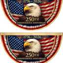 Heavy Duty 3-Ply 250th Anniversary Bunting Flag 1.5x3 FT, 2 Pack | Double Sided Patriotic Fan Banner, Blackout Layer, 12oz Canvas Header, 3 Thick Brass Grommets