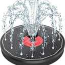 Solar Fountain with Pink Flower,Solar Bird Bath Fountains No Battery Glass Solar Panel,Solar Water Pump Fountain for Bird Bath Garden Small Ponds Outdoor Dcor(Black)