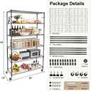 YNN Storage Shelves,2100Lbs 6 Tier Heavy Duty Metal Rolling Shelving Unit with Wheels & 8 Hooks, Adjustable Garage Wire Rack for Kitchen, Bathroom,Industrial,Pantry(36" W x 14" D x 72" H,Black)