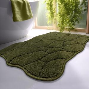 Bathroom Rugs, 32x20 Inches Bath Mats Non Slip, Extra Soft Absorbent Microfiber Shower Bath Rugs Mats Carpet for Bathroom Floor Decor, Machine Washable (Olive Green)