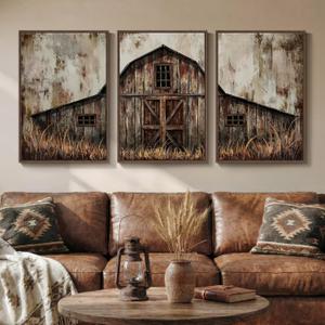 Framed Vintage Farmhouse Wall Art for Living Room, Set of 3 20x30 In, 20" W x 30" H x 3Pcs