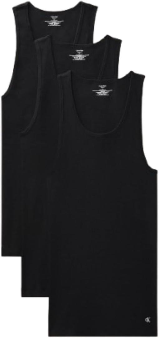 Calvin Klein Men's Undershirt (Medium, 3 Black)