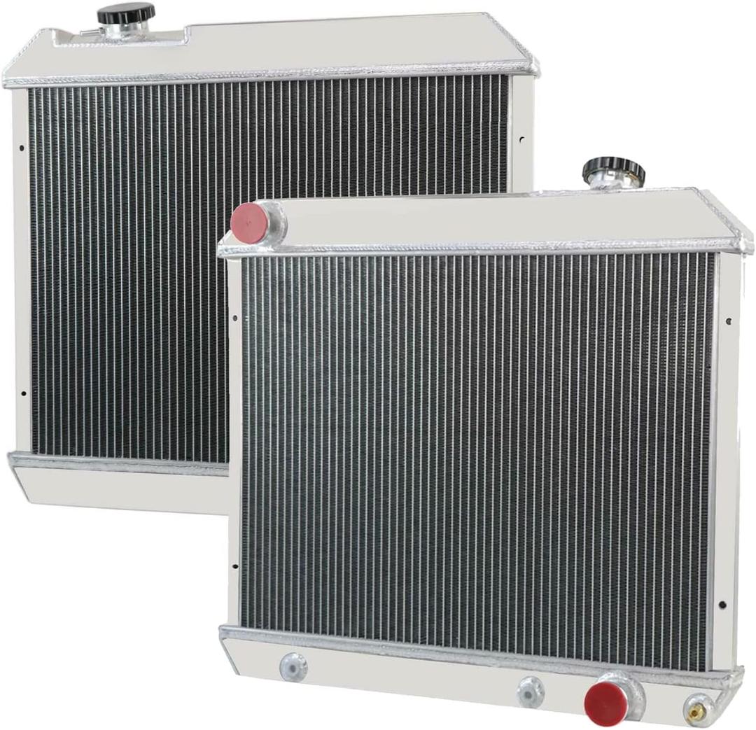 Direct Replacement for 1963-1966 1964 1965 Chevy C10 C20 C30 Pickup Truck V8 Aluminum Radiator (3-Row) (3-Row Radiator)