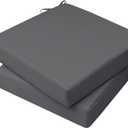 AAAAAcessories Outdoor Seat Cushions for Chairs, Waterproof, Fade-Resistant, 20" x 20" x 3", Patio Furniture Replacement Cushions, Set of 2, Dark Gray