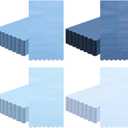 Zhanmai 100 Pack Cocktail Napkins 4.3 x 7.9 Inch Scalloped Napkins Beverage Napkins Gradient Color Paper Napkins with Scalloped Edges Thick Disposable Luncheon Napkins for Party Supplies (Dusty Blue)