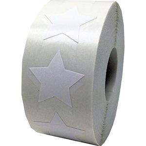 White Star Shape Stickers 1 Inch 500 Adhesive Labels