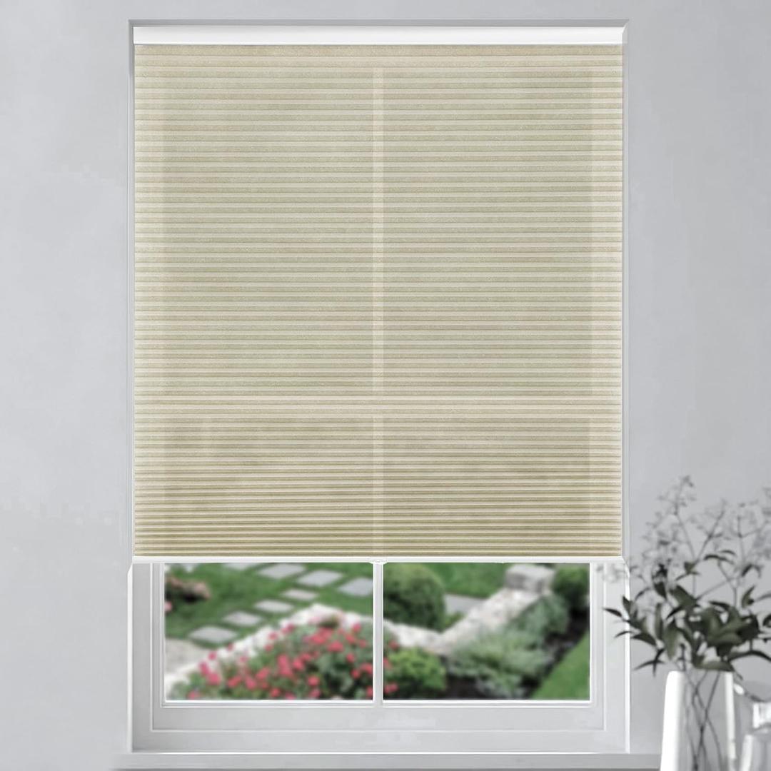 Blackout Cordless Cellular Shades for Windows 32W x 48 H Beige