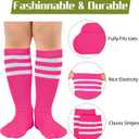Zando 4 Pairs Kids Soccer Socks Baseball Softball Youth Athletic Boys Girls Knee High Socks (Black, XXL)