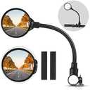 West Biking Bike Mirror Handlebar Mount, Adjustable Rotatable Bicycle Rear View Mirror, Wide Angle Acrylic Convex Safety Mirror for Mountain Road Bike