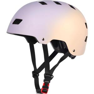 Bike Skateboard Helmet, Adjustable and Multi-Sport for Skate Scooter, 3 Sizes for Adult Youth Kids Toddler (Medium, Gradient Purple Orange)