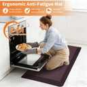 UKISS 9/10"" Extra Thick Cushioned Anti Fatigue Kitchen Mat, Waterproof High Density Foam Standing Desk Mat, Non-Slip Ergonomic Comfort Mat for Kitchen, Office,Workstation Black (Brown, 20" X 39")