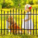 Metal Garden Fence 32" H x 24" W (5 Panels, 10 Ft Total) Rustproof Animal Barrier No Dig Decorative Fencing for Dogs,Pet, Yard,& Patio, Easy Installation
