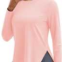 MAGCOMSEN Women's Sun Shirts UPF 80+ Long Sleeve Quick Dry Workout Tops (Pink, XXL)