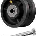 4" X 2" Sliding Gate Wheels4 Pack, Cast Iron V Groove Wheel with Roller Bearing-700 lbs Capacity, Rolling Gate Wheels, Sliding Gate Casters (Black)