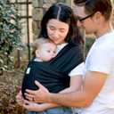 KeaBabies Baby Wrap Carrier Ring Sling - Easy to Wear, Adjustable D-Lite Baby Carrier Newborn to Toddler, Infant Carrying Shirt, Hands Free Bonding, Breathable Fabric Wearing Wrap (Copper Gray)