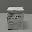 Reusable Pods Kit for Nespresso Vertuo, Refillable Vertuo Coffee Pods Espresso Accessories with 100 pcs Foil Seals Lids, Holder and Brush for Nespresso Vertuo Plus Next Capsule Machine