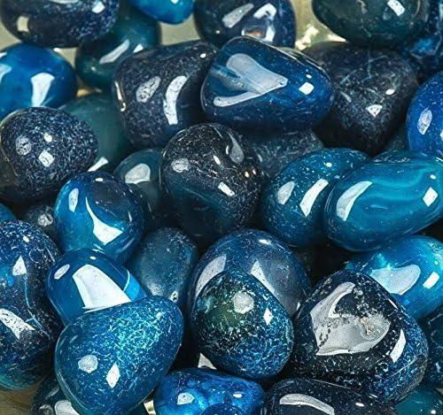 River Rocks, Garden Rocks, Outdoor Decorative Stones, Natural Gravel, for Aquariums, Landscaping, Vase Fillers, Succulent, Cactus Pot, Terrarium Rocks. (500 gm, Blue)