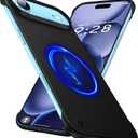 GRECAZO Magnetic Ultra Thin Frosted Designed for iPhone Air Frameless Case 6.5 inch [Compatible with MagSafe] Slim Minimalist Lightweight Matte Hard Cover Protective Borderless Case- Black