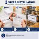 Kathfly 100 Pcs Plastic Wire Shelf Label Holder, Sign and Ticket Holder Clips with Paper Insert Area 3"x1.25" Compatible with Metro 1-1/4 Inch Shelves, Label Inserts Included