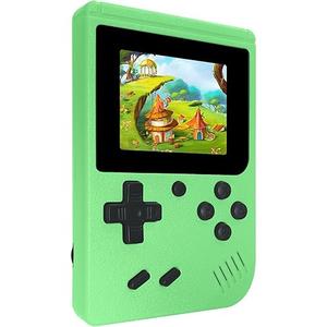 Retro Handheld Games Console, Built-in 400 Video Games, Portable Video Gaming Player with 3.0 Inch IPS Screen and Rechargeable Battery (Green)