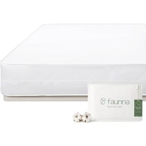 FAUNNA Zippered Mattress Encasement, 100% Cotton Bed Bug and Dust Mite Proof Mattress Protector, Hypoallergenic, Antibacterial Protection, Noiseless Zipper, Six-Sided Cover (Queen 12" Deep)
