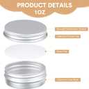 200 Pack Metal Tins Aluminum Containers with Lids Screw Top Round Tin Cans for Cosmetic Lip Balm DIY Salves Candles Wax with 5 Markers 10 Sheets Label Stickers (1 oz, Silver)
