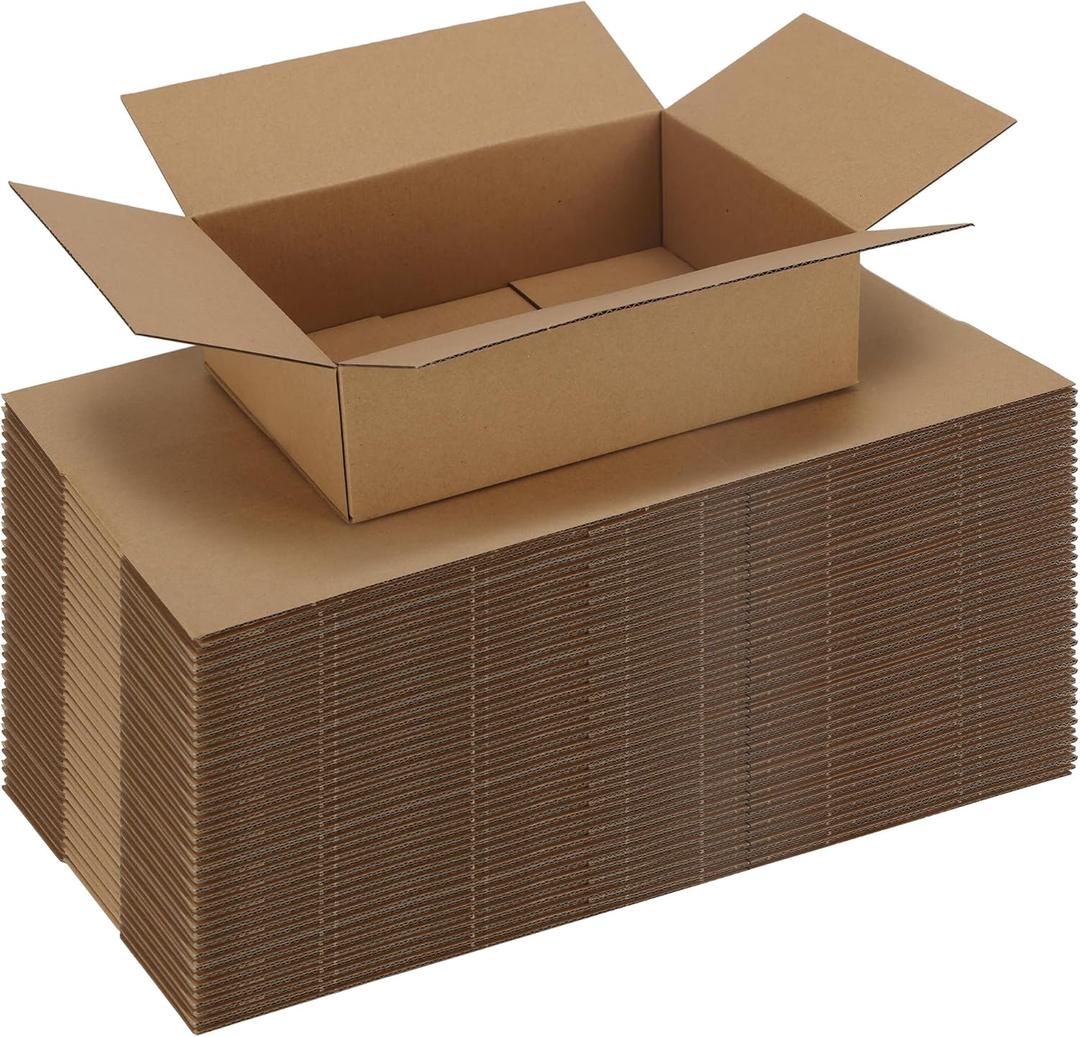 CRUGLA 40 Packs 10x7x3 Shipping Boxes for Small Business, Corrugated Cardboard Boxes Bulk for Shipping Packing Mailing (Brown)