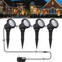 Outdoor Lights Outdoor Landscape Lighting 12W Outdoor Spot Lights with Transformer for Yard Garden House Lawn Tree Flags Warm White LED Landscape Lights Christmas lights IP66 Waterproof 4 Pack