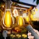100FT LED Outdoor String Lights with Remote, One Continuous Strand Patio Lights with 35+1 Shatterproof S11 Bulbs, Dimmable 2700K Warm White, Timer & 3 Modes, Low Voltage for Backyard Garden