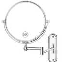 GURUN 8-Inch Wall Mount Makeup Mirror with 20X Magnification for Bathroom - 360 Rotation & Extended Arm Chrome Dual-Sided Bathroom Mirror for Makeup, Skincare for Mom (8in,20X)
