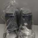 2 Pack Automatic Cat Feeder and Stainless Steel Water Dispenser, Gravity Dog Waterer Set Food Feeder and Waterer Set for Small Medium Kitten Puppy Pets(1 Gallon x 2, Charcoal Gray)