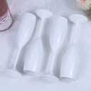12 Pcs Plastic White Champagne Flutes 6 OZ Acrylic Wine Glasses Wedding Toasting Flute Goblet Reusable Champagne Cups for Bachelorette Party Wedding Bar Anniversary (White)