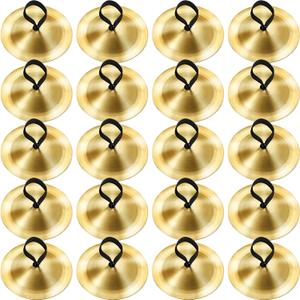 20 Pieces Finger Cymbals Belly Dancing Finger Dancing Zills Musical Instrument for Dancer Party(Gold)