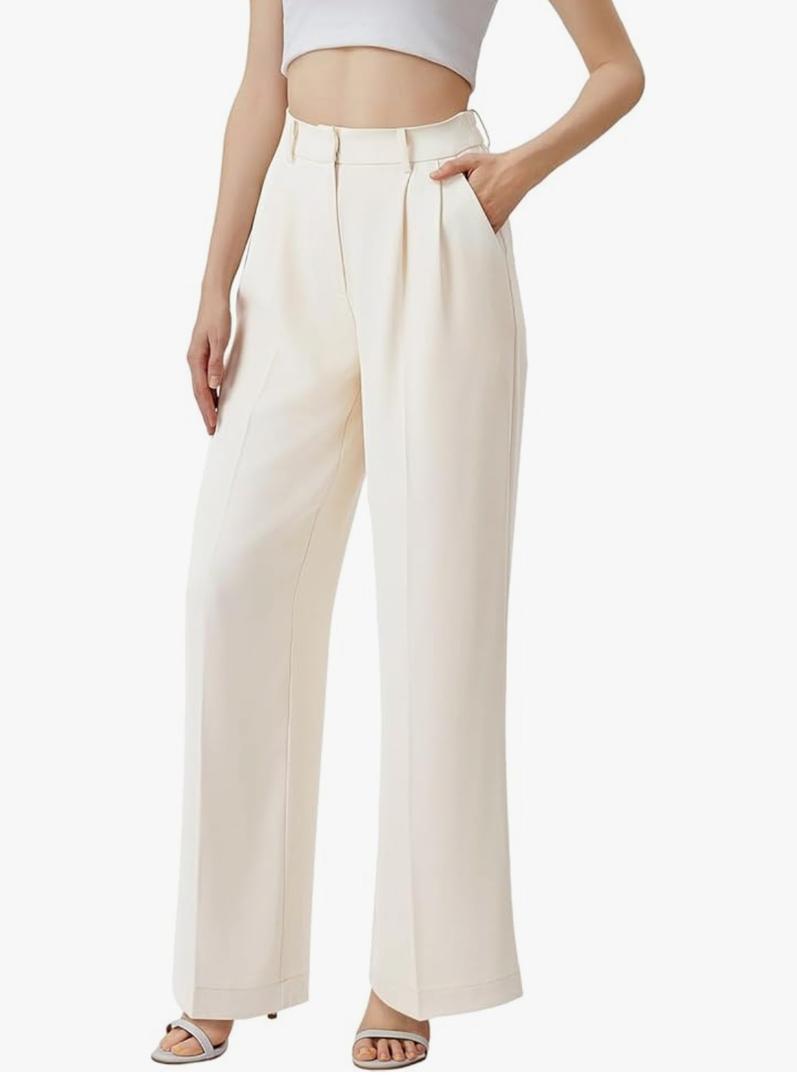 Wide Leg Pants | High Waisted Trousers with Pockets | Comfortable Work & Business Casual Pant, Small,  Wide Leg Pants | High Waisted Trousers with Pockets | Comfortable Work & Business Casual Pant, Small,