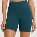 ODODOS Lounge Yoga Shorts for Women- /10" High Waist Buttery Soft Biker Shorts (Large, Forest Teal)