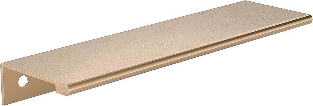 Richelieu Hardware BP9898128CHBRZ Lincoln Collection 5 1/16-inch (128 mm) Center-to-Center Brushed Champagne Bronze Modern Cabinet and Drawer Edge Pull Handle for Kitchen, Bathroom, and Furniture