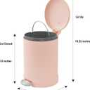 Glad Small Trash Can, 1.2 Gallon | Round Stainless Steel Garbage Bin with Soft Close Lid & Step Foot Pedal | Metal Waste Basket with Removable Inner Bucket, Rust