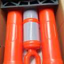 RoadHero 42 Inch Delineator Post with Base, Portable Orange Traffic Delineator Posts Cones with Reflective Collars for Parking Lots, Road Safety, Construction Events (3 Pack)