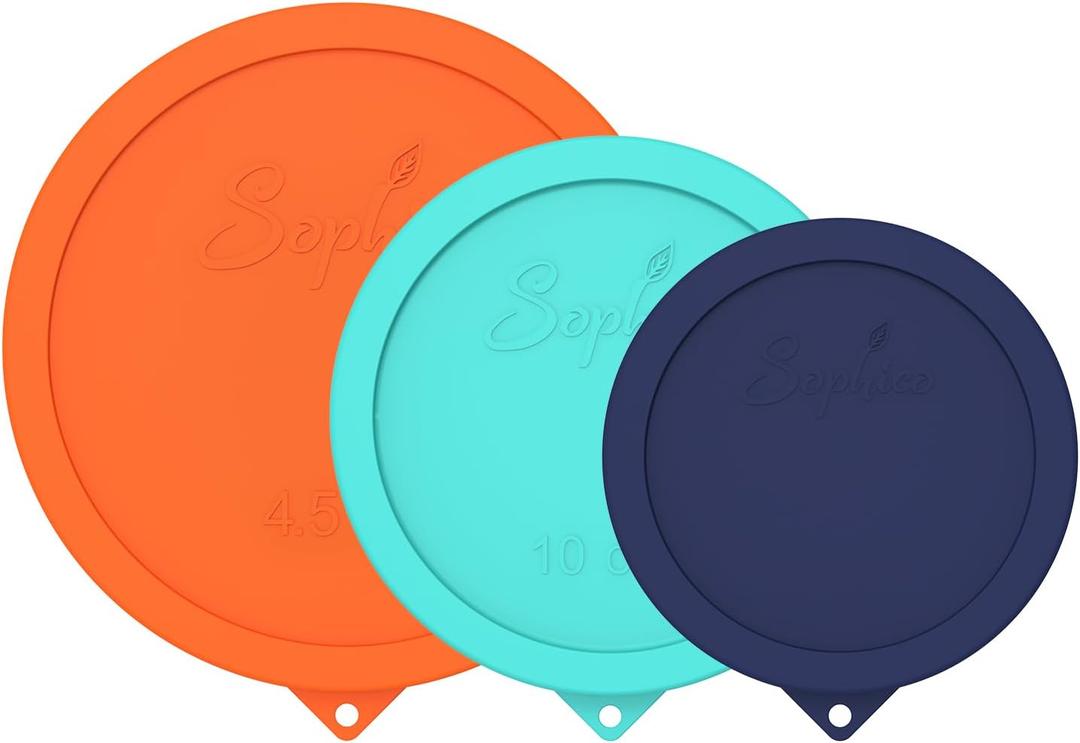 SOPHICO Silicone Replacement Lids for Pyrex Sculpted Glass & Tinted Glass Bowls Mixing Bowls3 sizeContainer not included