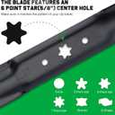 Grasscool 942-04308 942-04308A Mower Blades for Troy Bilt Bronco Pony Mustang 42 inch Mower with 6 Star Hole Cub Cadet XT1-42 ZT1-42 42'' Zero Turn Lawn Tractor Replace 942-04308A 942-04312 High Lift