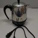 Farberware Electric Coffee Percolator, FCP240, Stainless Steel Basket, Automatic Keep Warm, No-Drip Spout, 4 Cup, Black/Silver