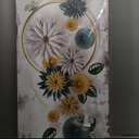 Abstract Wall Art For Living Room Large Size blue abstract chrysanthemum Canvas Wall Art Abstract 20"x40"Wall Decor Abstract Art Paintings Fantasy Colorful on White Background Modern Artwork Decor for Bedroom Bathroom (Colorful flowers leaves butterflies)